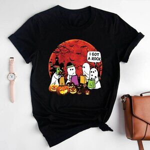 Charlie Brown T-Shirt I Got A Rock Great Pumpkin Halloween Cartoon Tee 73